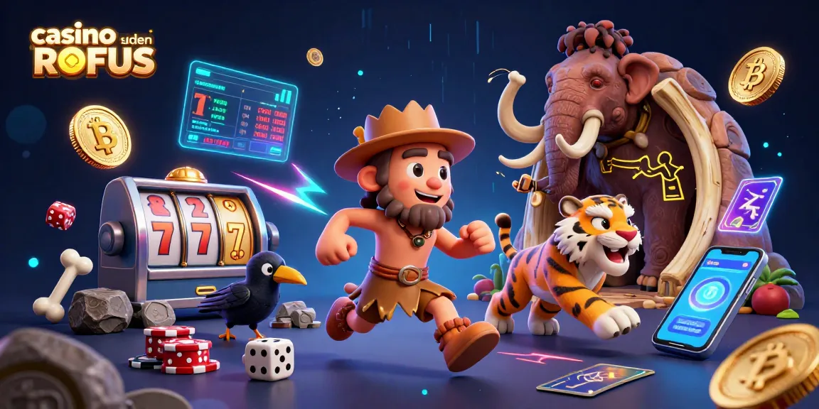 Experience thrilling action at casino sider uden ROFUS with our vibrant caveman and sabertooth tiger duo!