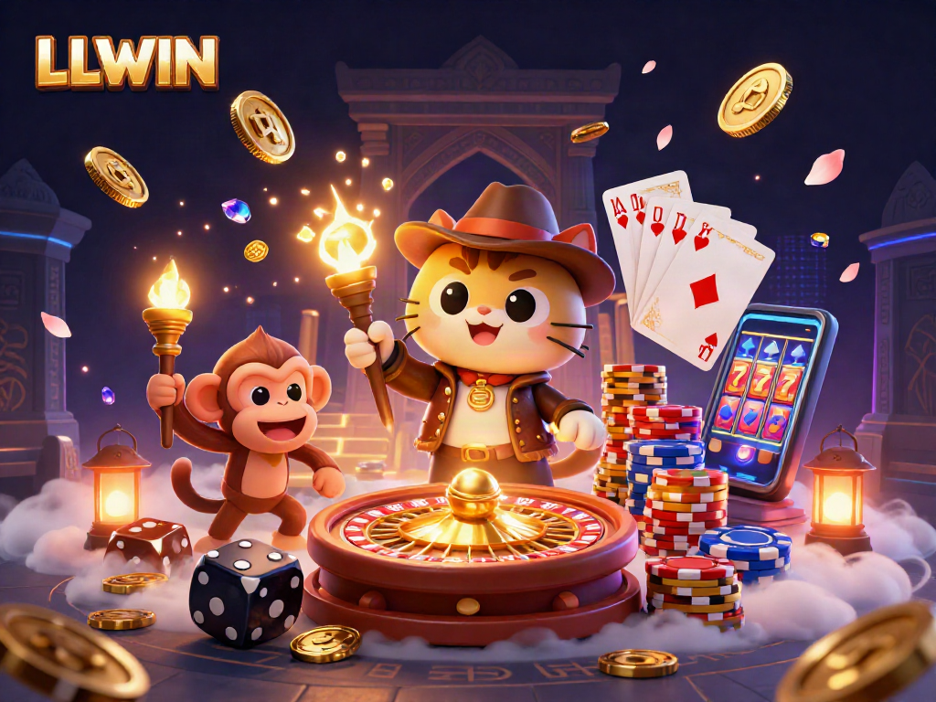 Experience thrilling adventures at LLWIN with an archaeologist cat unearthing casino treasures.