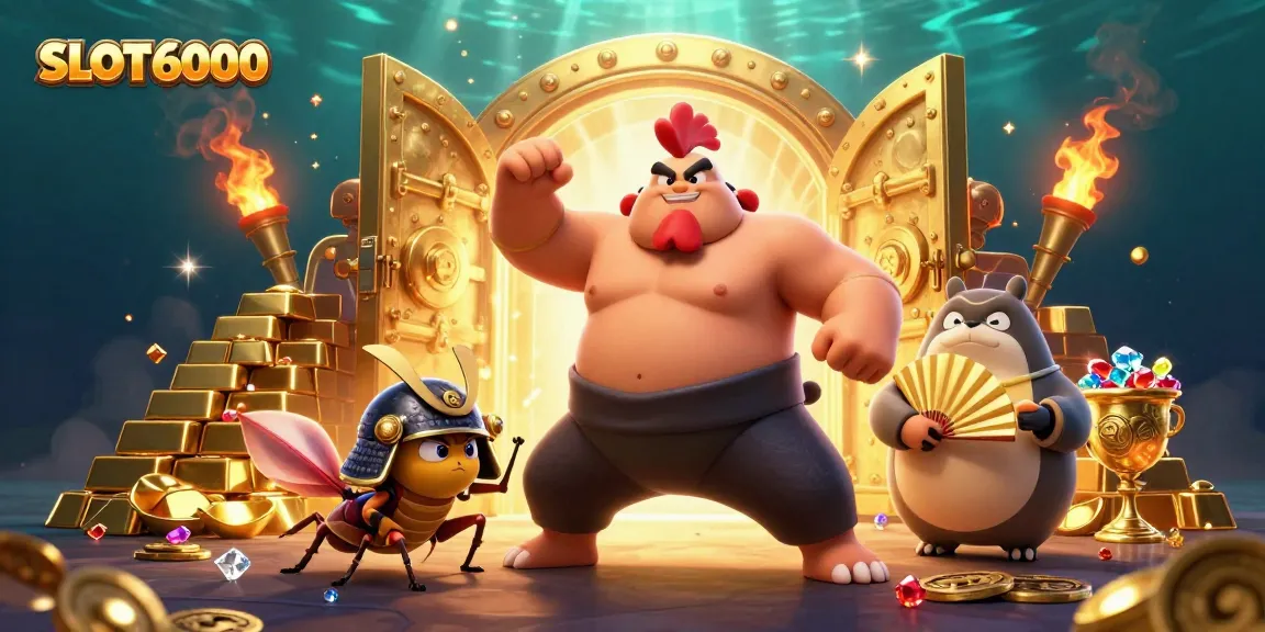 SLOT6000 offers thrilling gaming experiences as characters engage with vibrant treasures and moments.