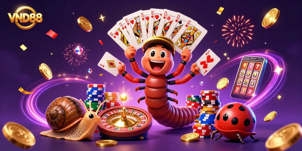 Experience the thrill of VND88 with a lively 3D casino scene featuring animated characters.