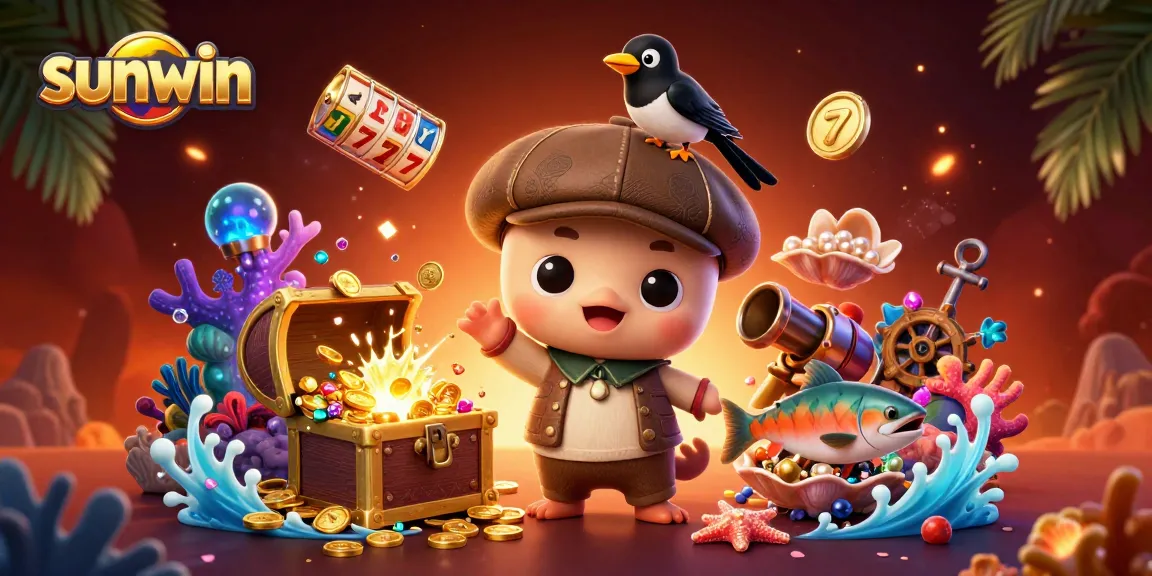 Spin winning slots with Sunwin as colorful characters celebrate explosive treasure!
