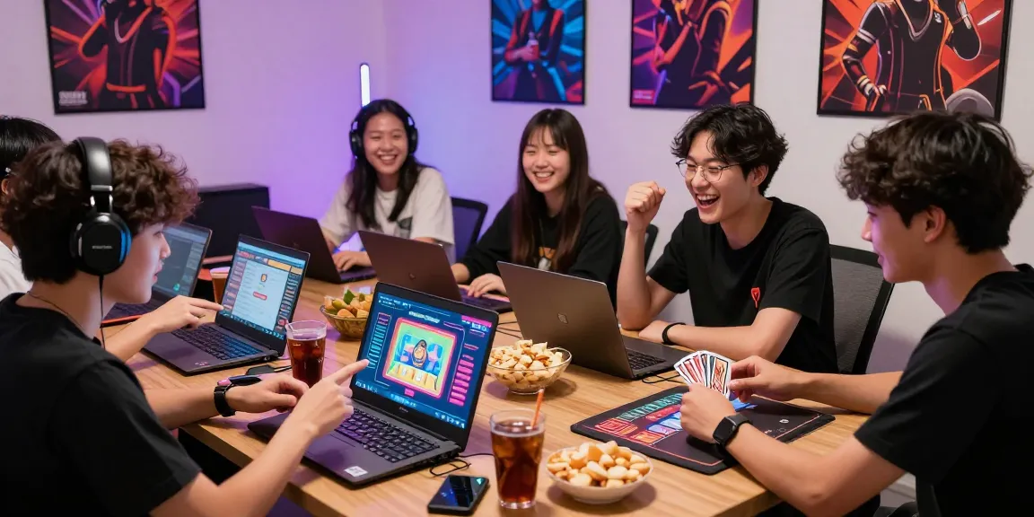 Juragan QQ gaming community scene with friends playing card games online.