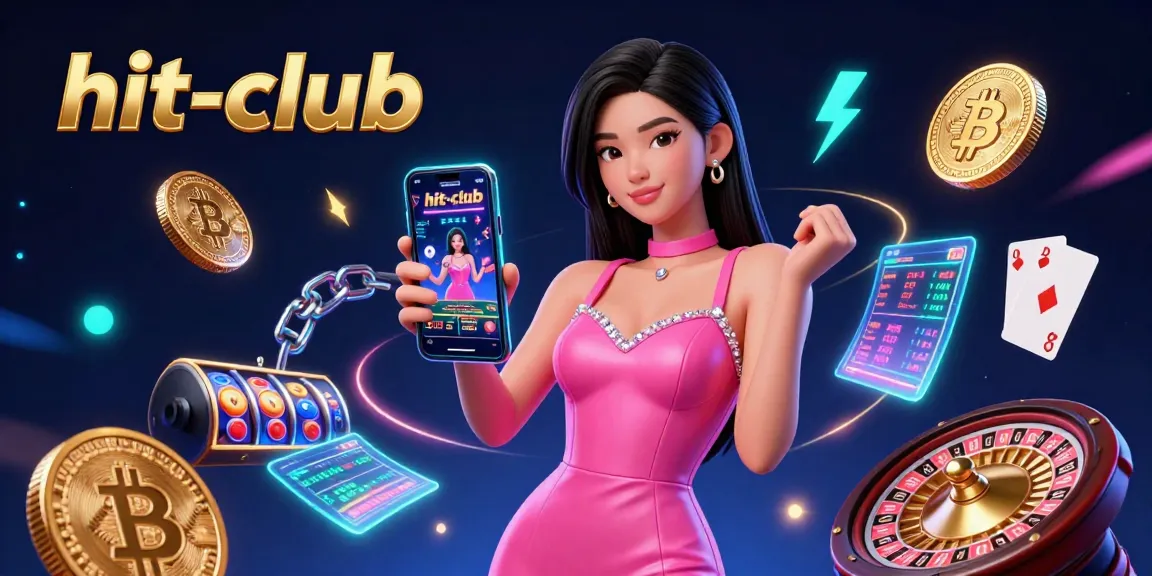 Experience the excitement of live dealer games at hit-club, featuring vibrant 3D visuals and crypto elements.
