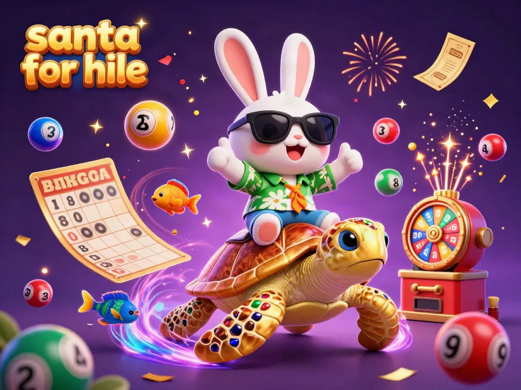 Experience the joy of hiring Santa for festive events with vibrant casino-themed imagery.