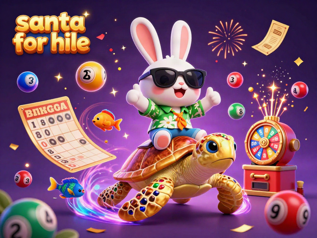 Experience the joy of hiring Santa for festive events with vibrant casino-themed imagery.
