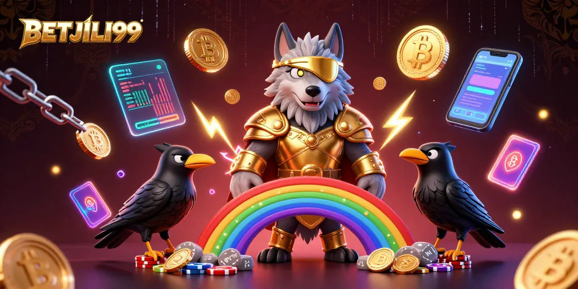 Play with BETJILI99 and enjoy epic gaming adventure, featuring Odin wolf and ravens in a rich casino scene.