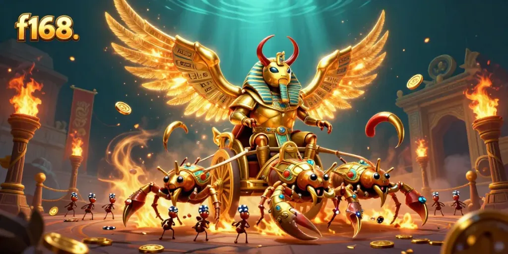 Experience thrilling gameplay with f168.'s vibrant casino scene featuring immersive characters and elements.