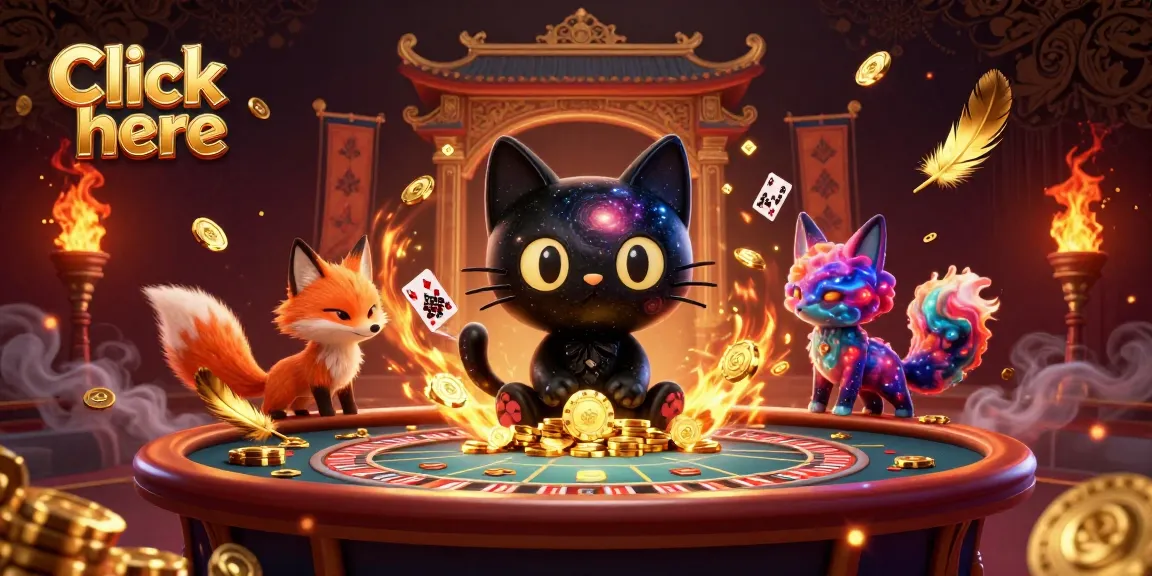 Engage in epic casino action with the Click here cosmic adventure featuring a black hole cat and nebula fox.