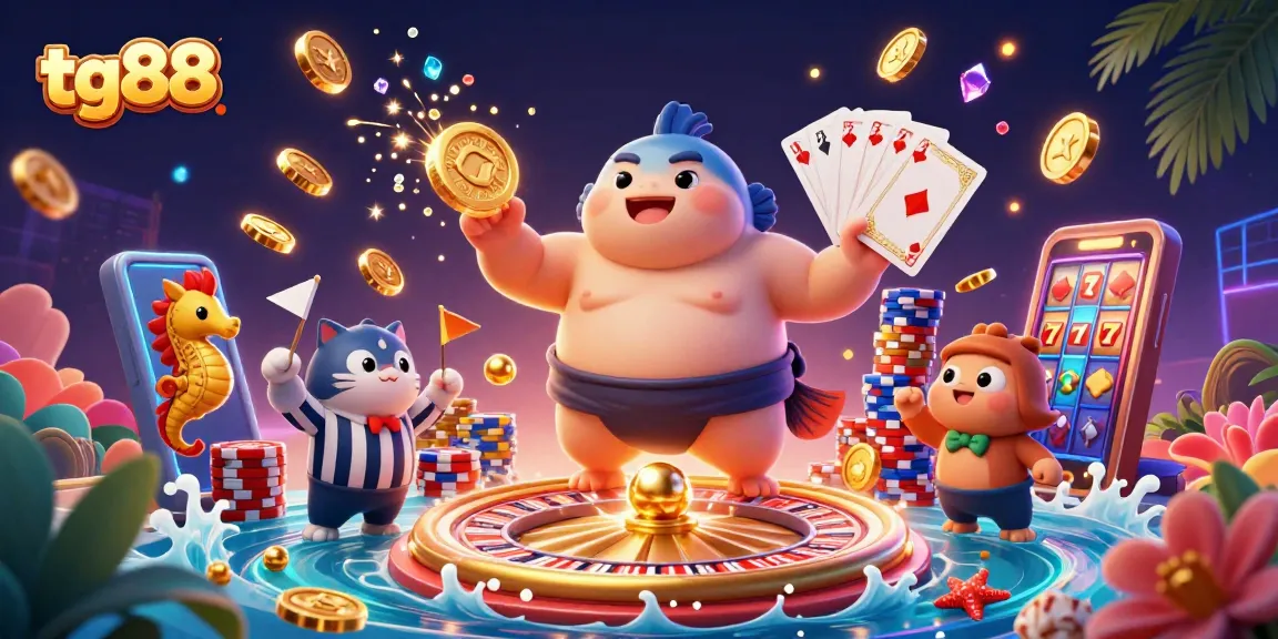 Experience thrilling fun at tg88 with dynamic casino games and colorful characters in a vibrant underwater setting.