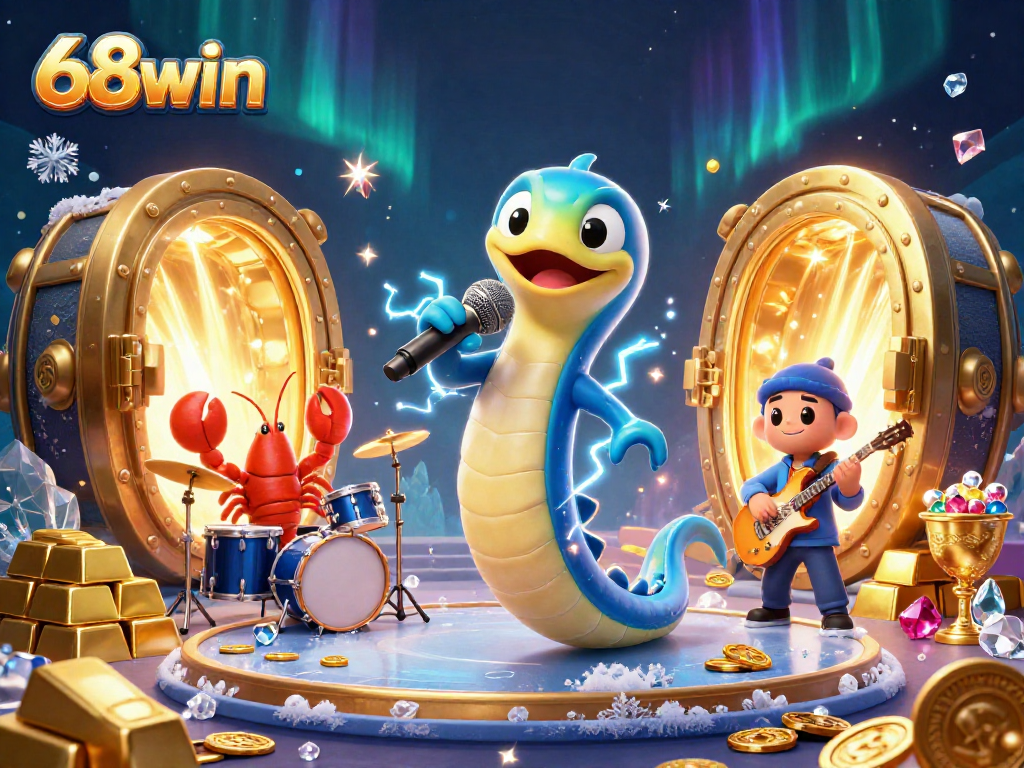 Experience thrilling action at 68win with vibrant underwater casino entertainment featuring animated characters.