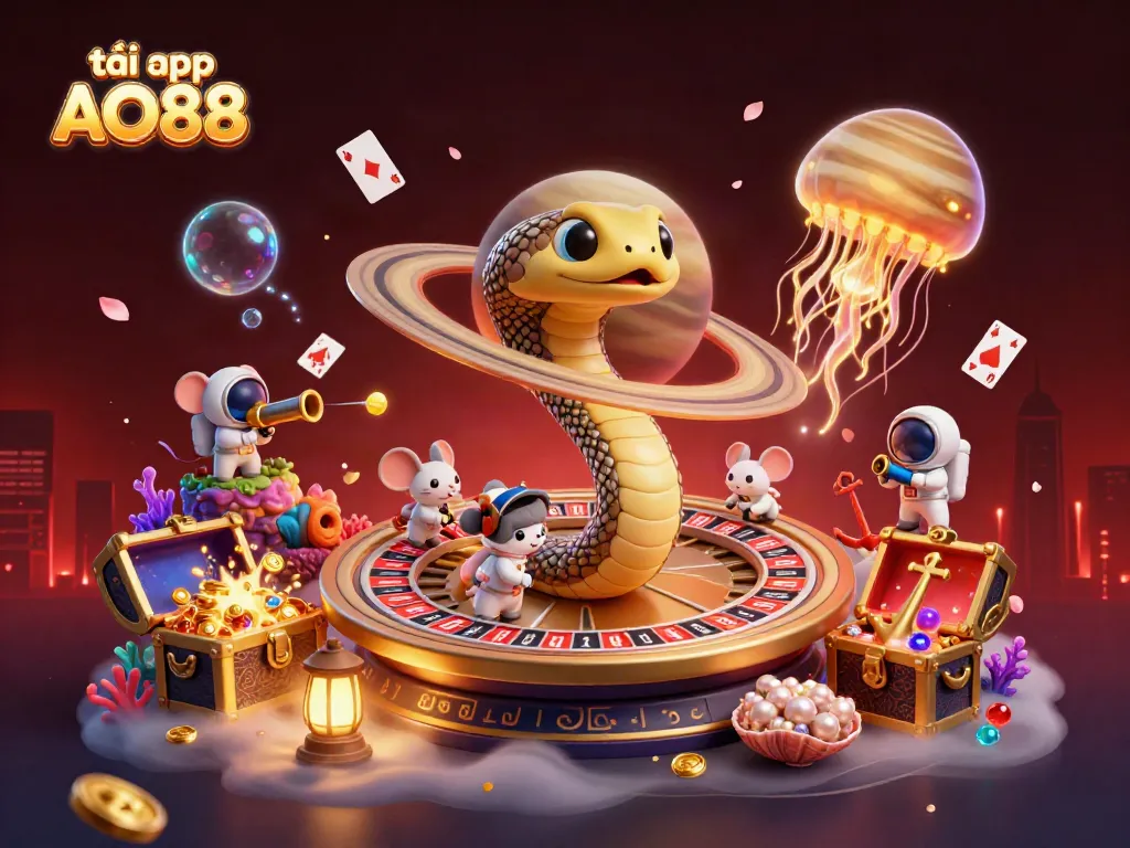 Experience the excitement of the cosmos with tải app AO88, where astronauts play amid galactic treasures.