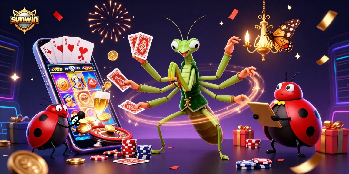 Experience high-stakes excitement with sunwin's vibrant casino scene featuring animated characters and dynamic gaming elements.