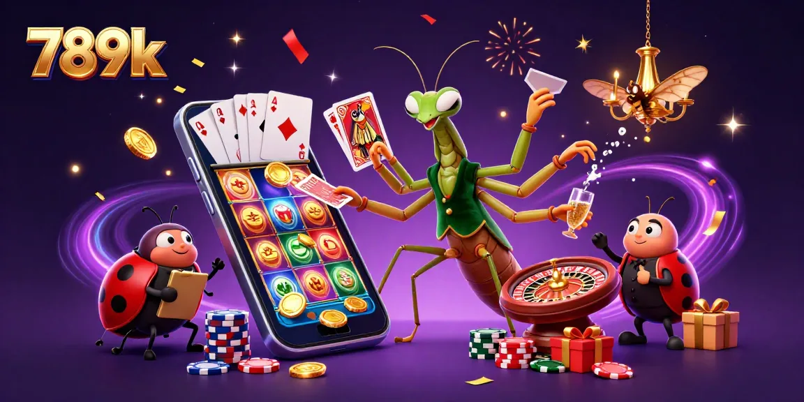 Experience exciting gameplay at 789k with vibrant casino characters dealing cards and celebrating.