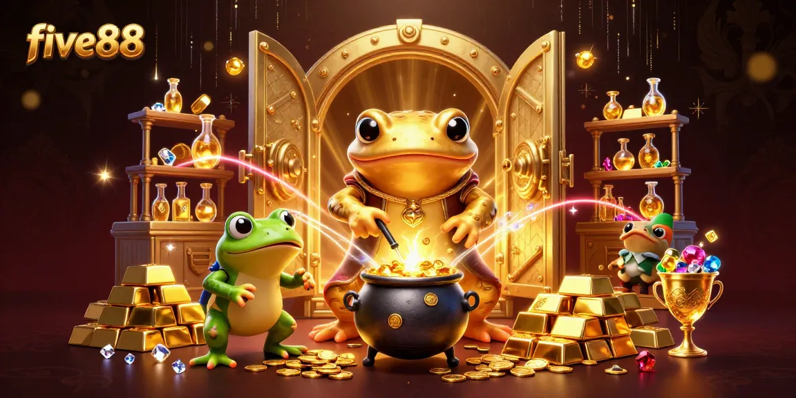Win at five88 with a giant golden salamander alchemist and bubbling cauldron of gold.