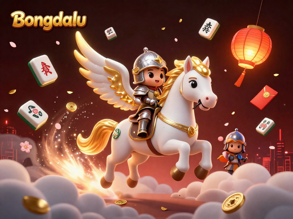 Bongdalu showcases thrilling casino excitement with a celestial horse and knight amidst vibrant game elements.