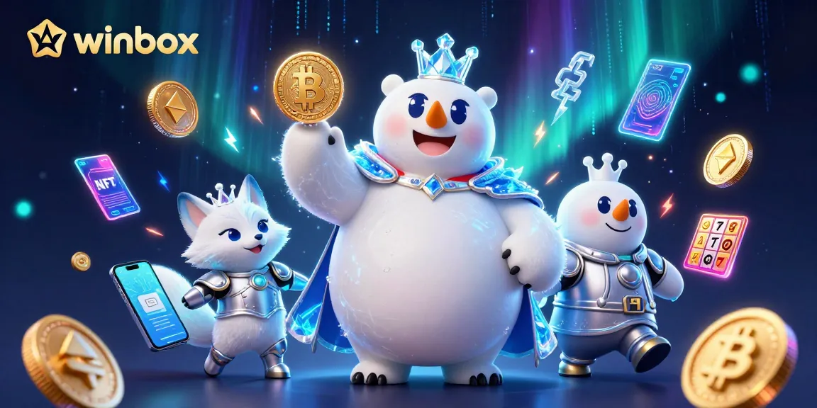Winbox slots action with a polar bear and snow fox in an energetic casino scene.