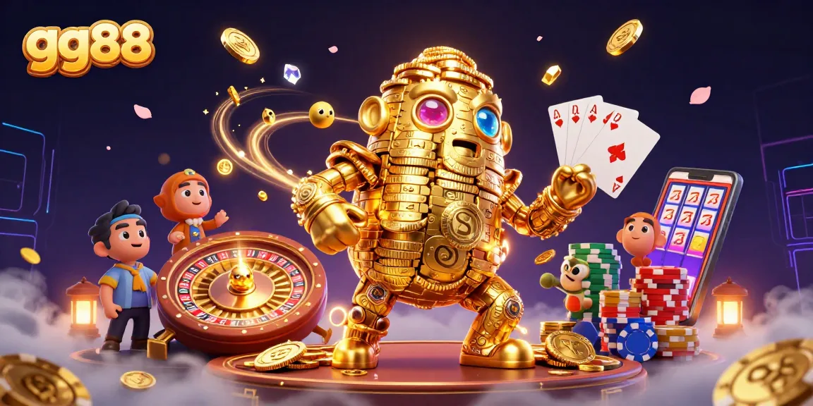 Engage in thrilling wins at gg88 with dynamic casino elements and golden golem character.