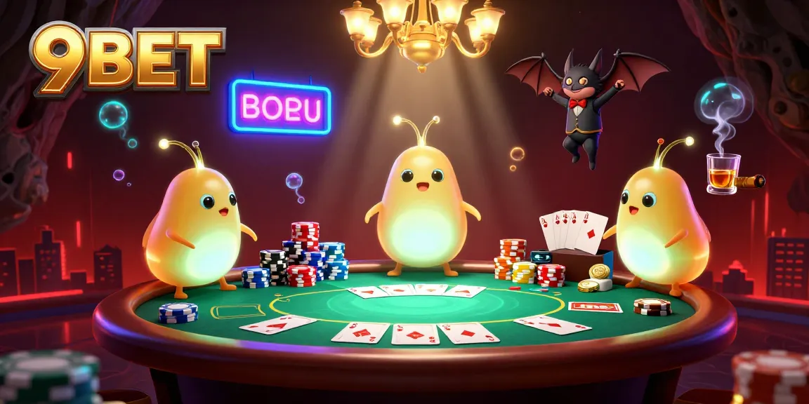 Experience 9BET's immersive casino gaming with engaging glowworms lighting the excitement.