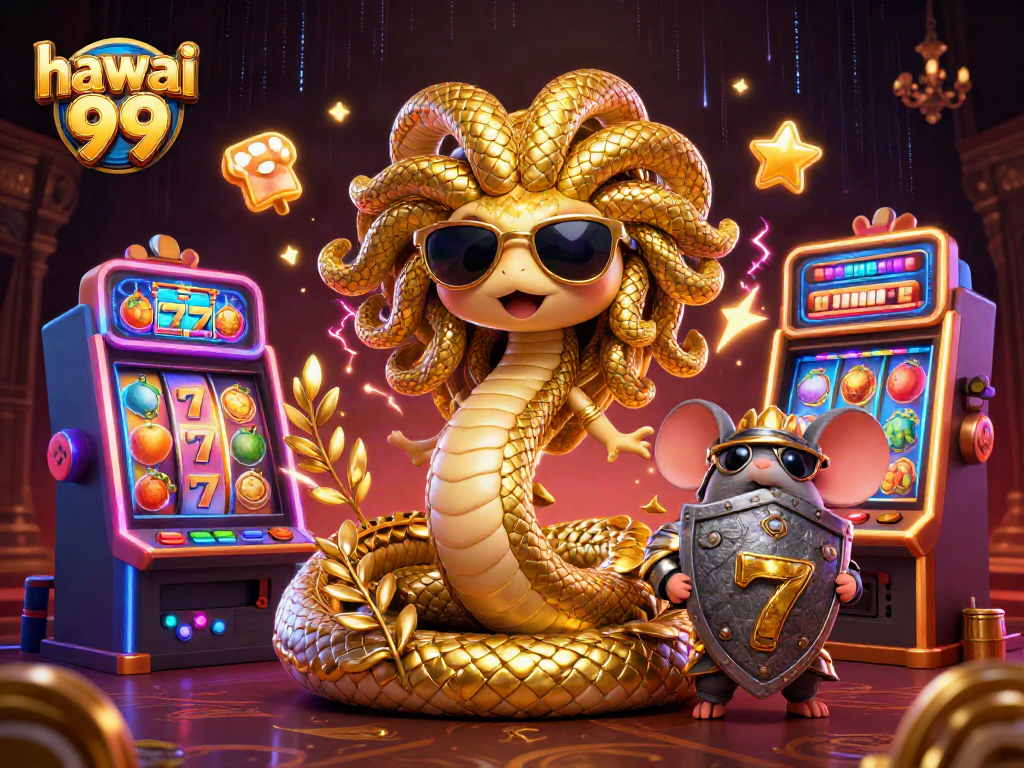 Play exciting slot games with hawai 99's vibrant 3D casino characters and elements.