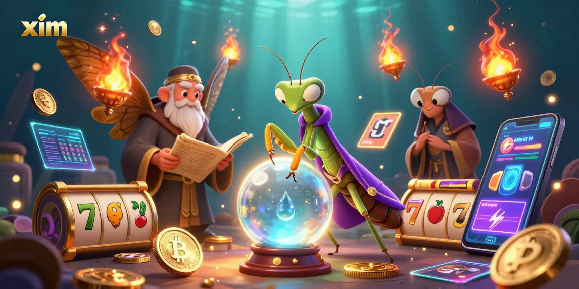 Spin to win with xim at this vibrant, mystical casino adventure filled with slot reels and glowing coins.