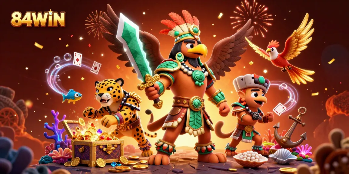 Experience thrilling games like 84WIN with dynamic characters and vibrant casino elements.