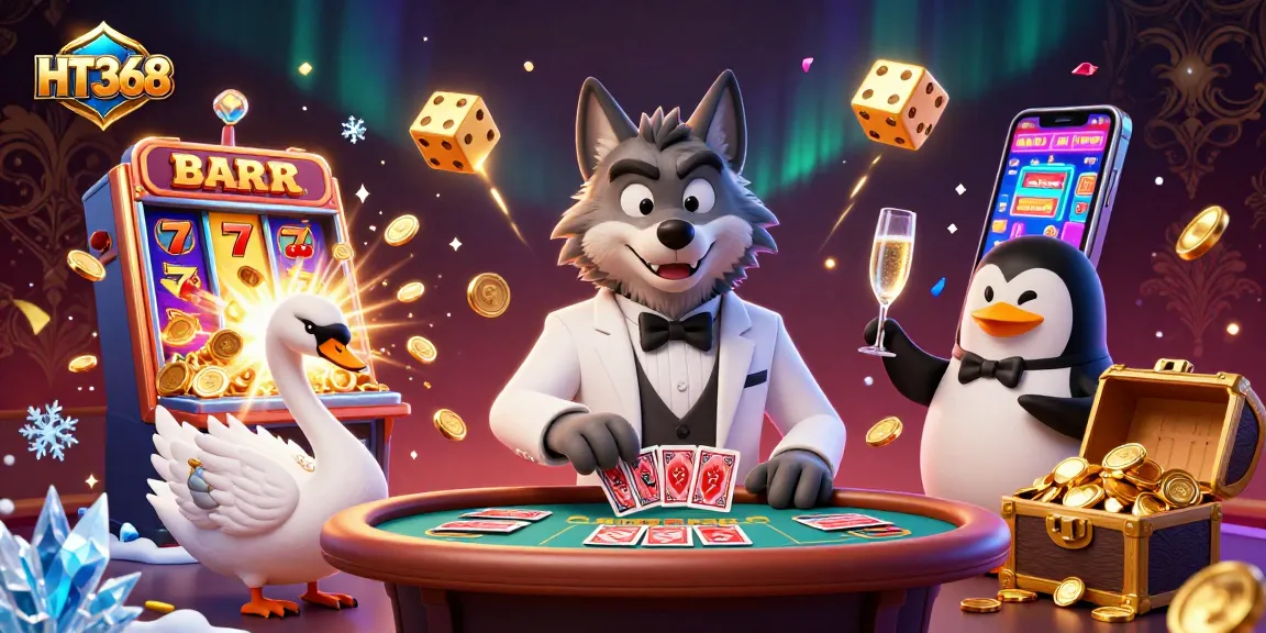 Bet on HT368's thrilling games with vibrant casino elements and dynamic characters.
