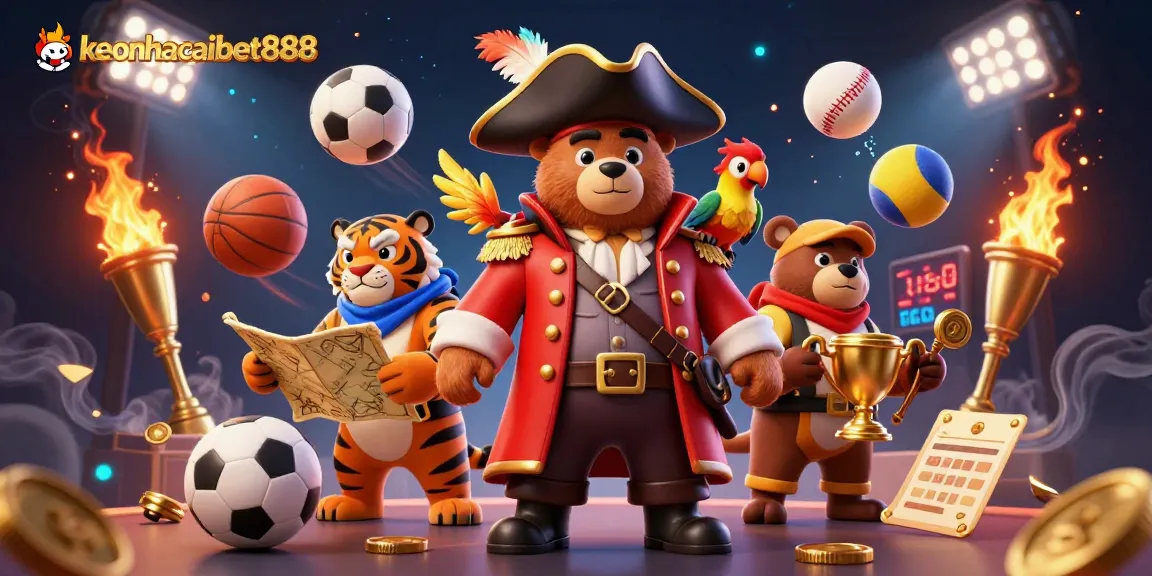 Experience the excitement of keonhacaibet888 with a vibrant pirate-themed casino adventure.