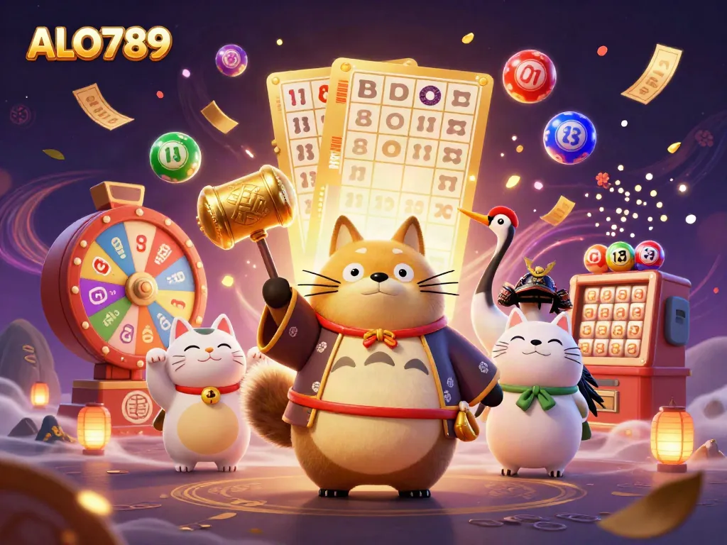 Experience the joy of ALO789 with vibrant colors and engaging characters in this dynamic casino-themed scene.
