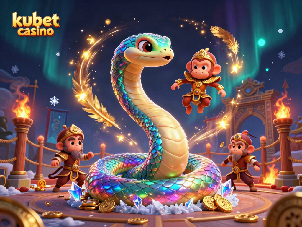 Engage with kubet casino's thrilling atmosphere featuring vibrant characters and dynamic casino elements.