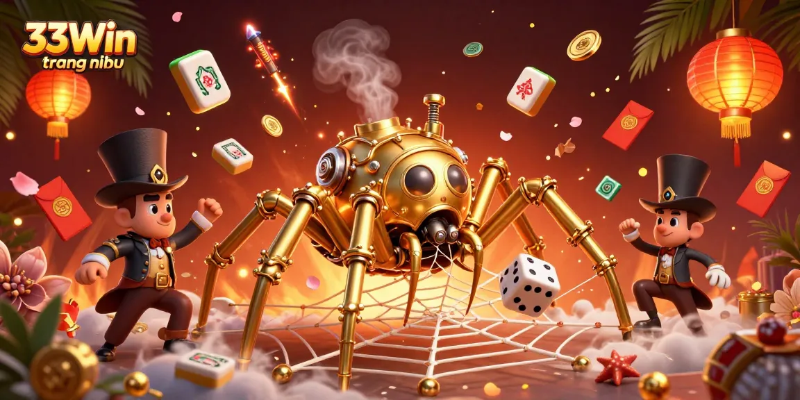 Experience thrilling moments with 33Win trang chủ in an immersive 3D casino illustration.