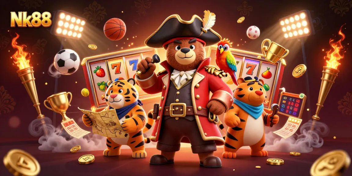Experience thrilling gameplay in Nk88 with vibrant characters and dynamic casino elements.