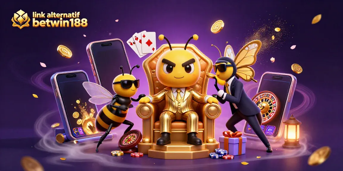 Permainan seru link alternatif betwin188 dengan karakter kasino 3D dalam adegan yang menarik.