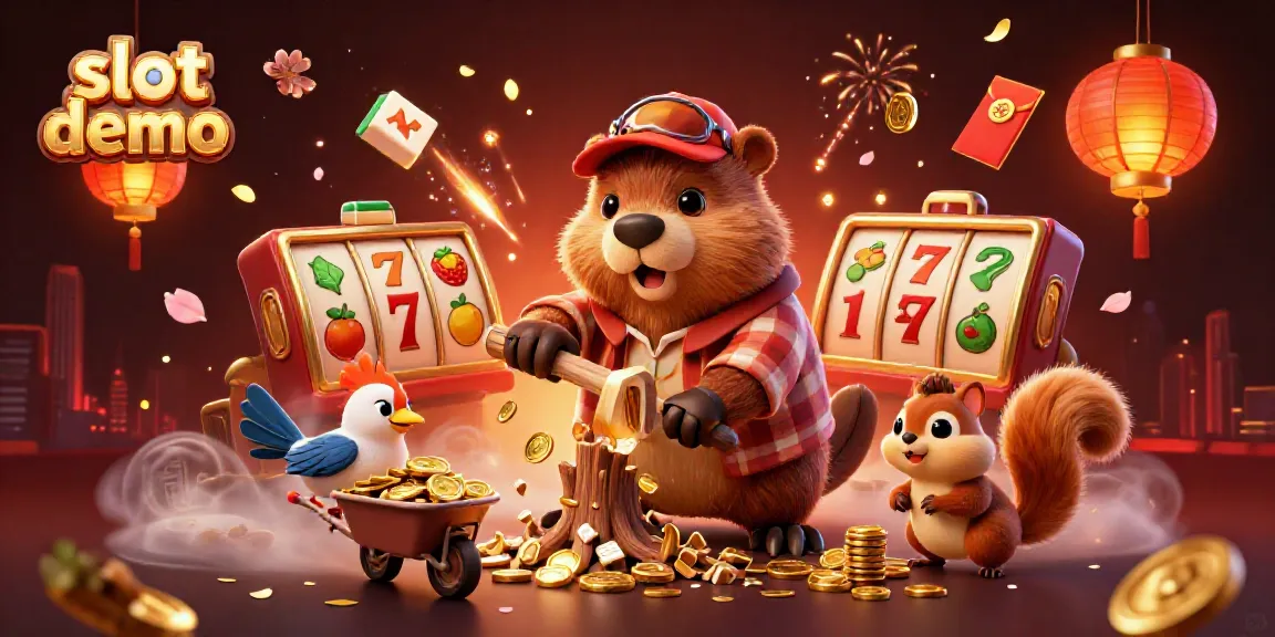 Demo slot menarik dengan karakter berang-berang, burung, dan tupai mengumpulkan koin emas