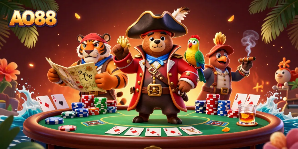 AO88 enhances excitement in gaming with a dramatic poker scene featuring vibrant characters.