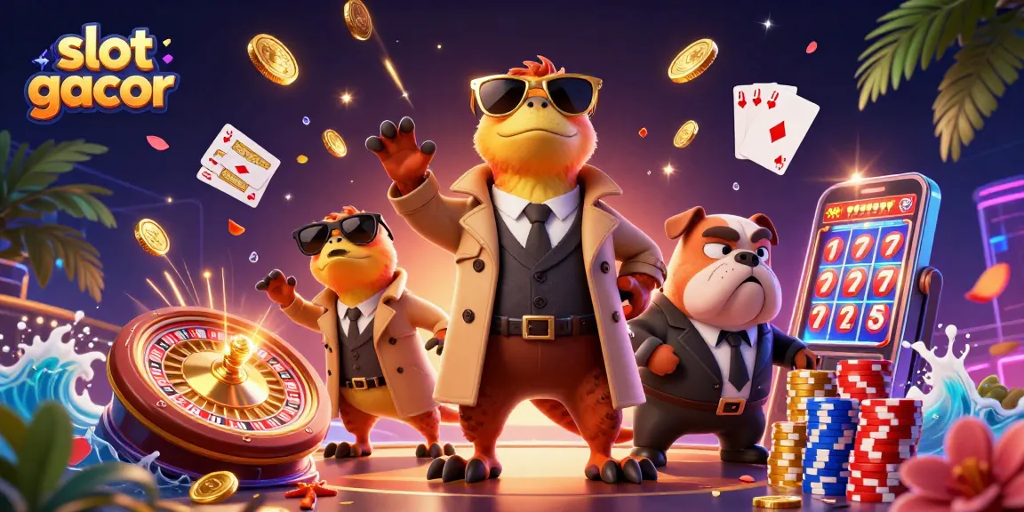 Experience excitement with vibrant slot gacor action featuring raptors and casino chaos.