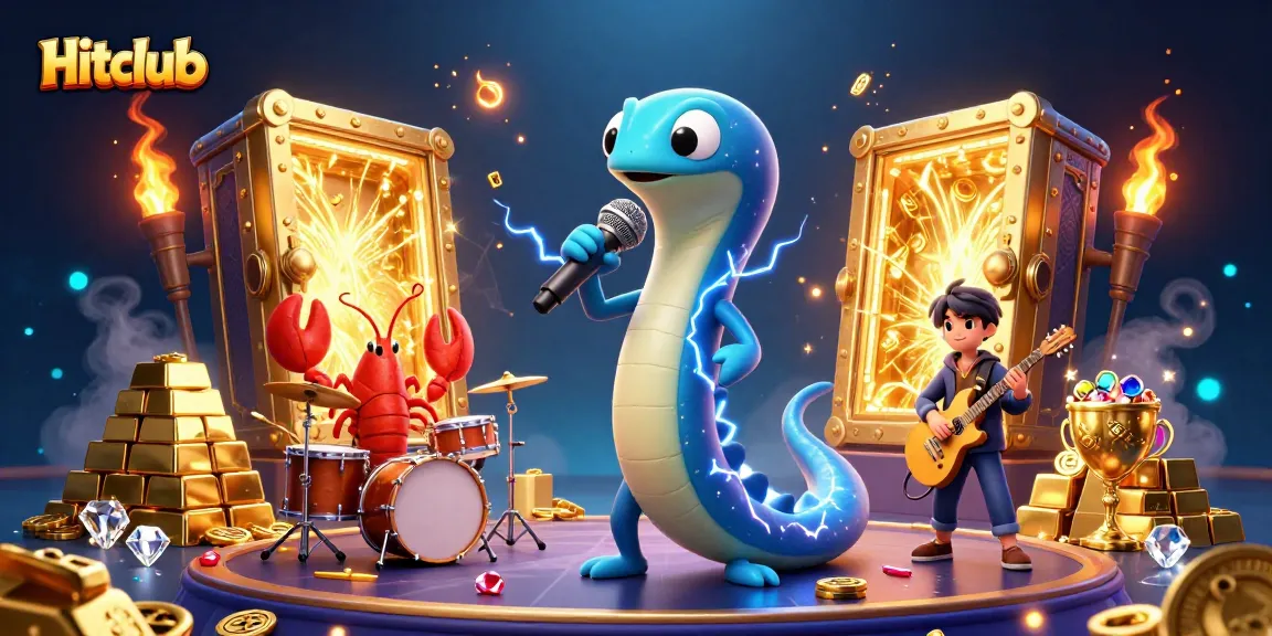 Hitclub's vibrant electric eel DJ illuminates the underwater stage with thrilling gaming elements.